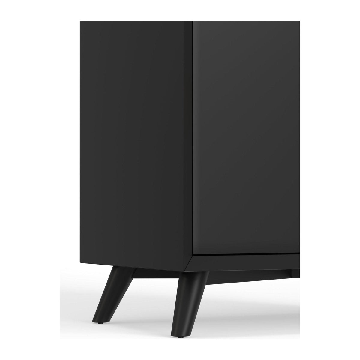 Flynn Large Bar Cabinet w/Drop Down Tray, Black