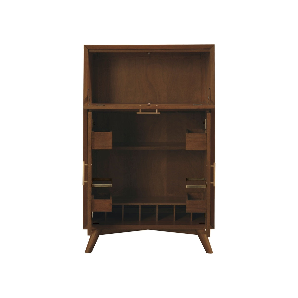 Flynn Large Bar Cabinet w/Drop Down Tray, Walnut