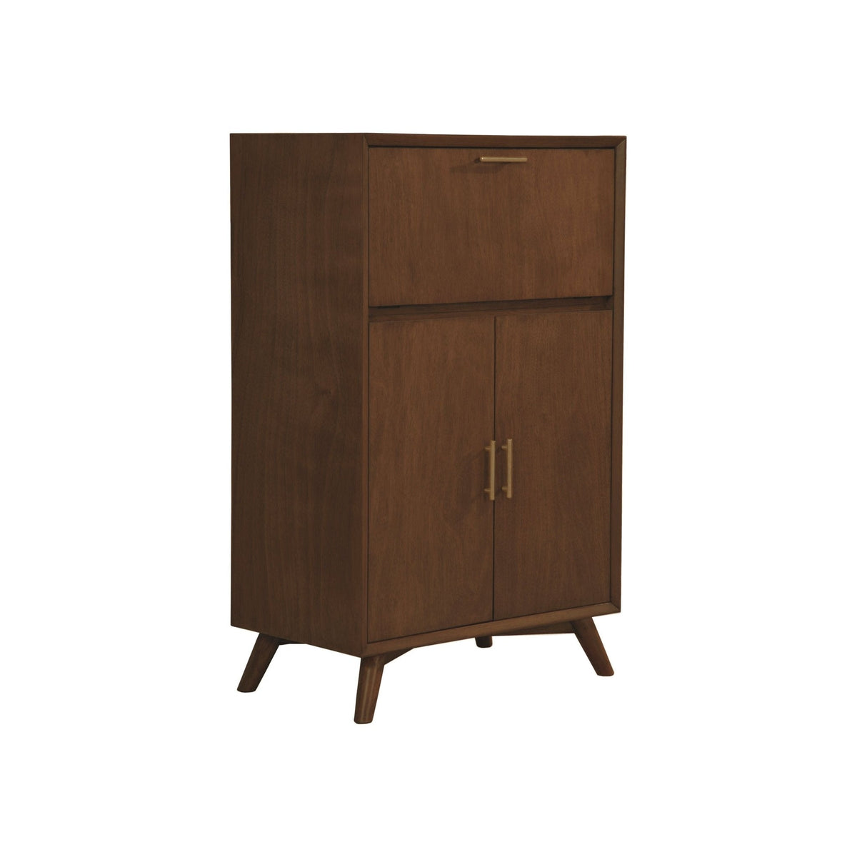 Flynn Large Bar Cabinet w/Drop Down Tray, Walnut