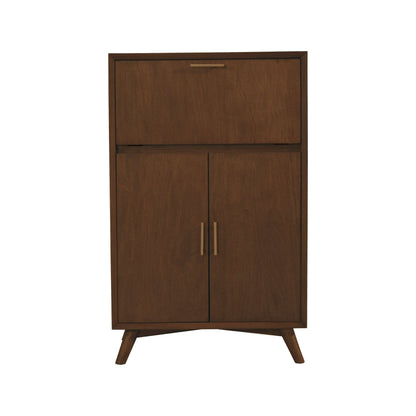 Flynn Large Bar Cabinet w/Drop Down Tray, Walnut