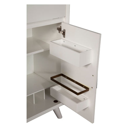 Flynn Large Bar Cabinet w/Drop Down Tray, White