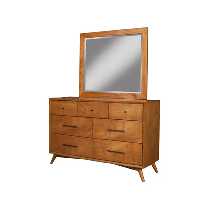 Flynn Mid Century Modern Mirror, Chestnut