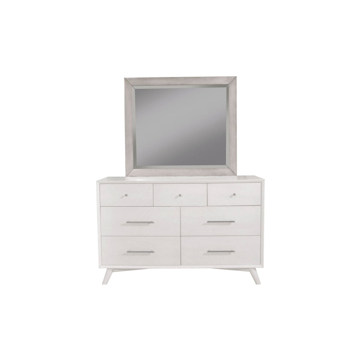 Flynn Mid Century Modern Mirror, Gray