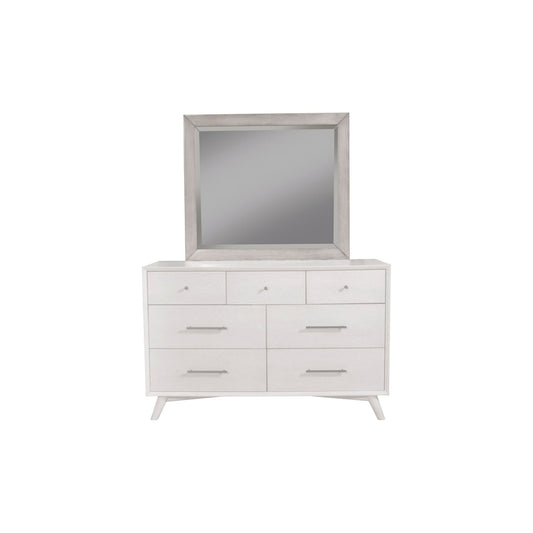 Flynn Mid Century Modern Mirror, Gray