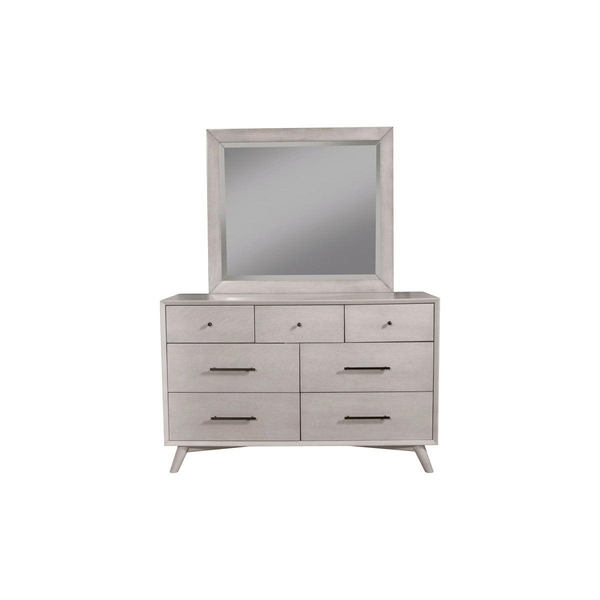 Flynn Mid Century Modern Mirror, Gray