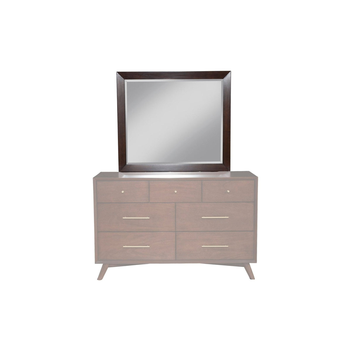 Flynn Mid Century Modern Mirror, Walnut