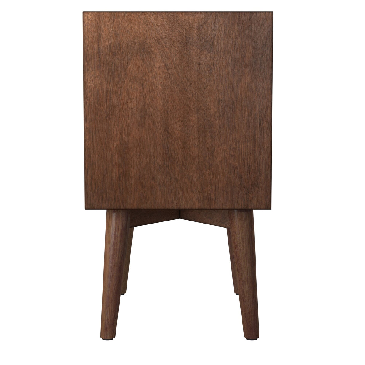 Flynn Mid Century Modern 2 Drawer Nightstand, Walnut