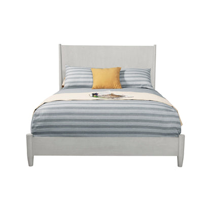 Flynn Mid Century Modern Queen Panel Bed, Gray