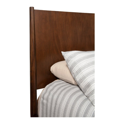 Flynn Mid Century Modern California King Panel Bed, Walnut