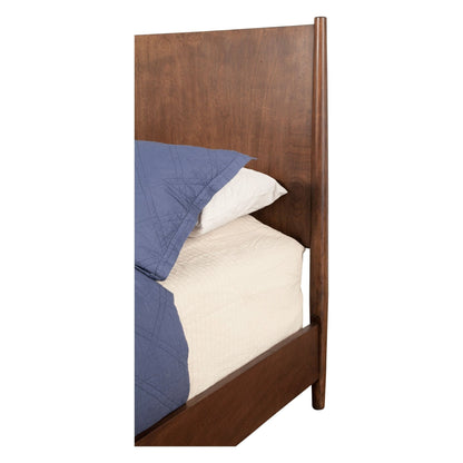 Flynn Mid Century Modern Queen Panel Bed, Walnut