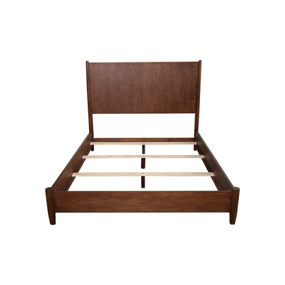 Flynn Mid Century Modern Queen Panel Bed, Walnut