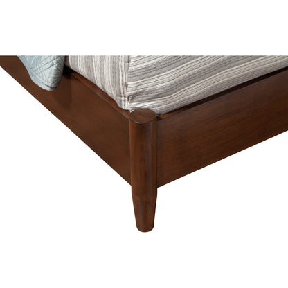 Flynn Mid Century Modern Queen Panel Bed, Walnut