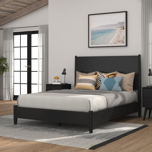 Flynn California King Platform Bed, Black
