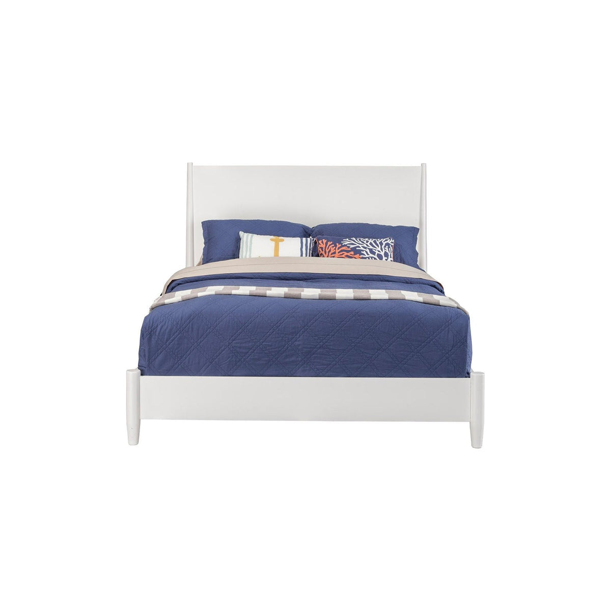 Flynn Standard King Platform Bed, White