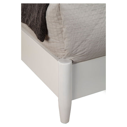 Flynn Retro California King Bed w/Slat Back Headboard, White