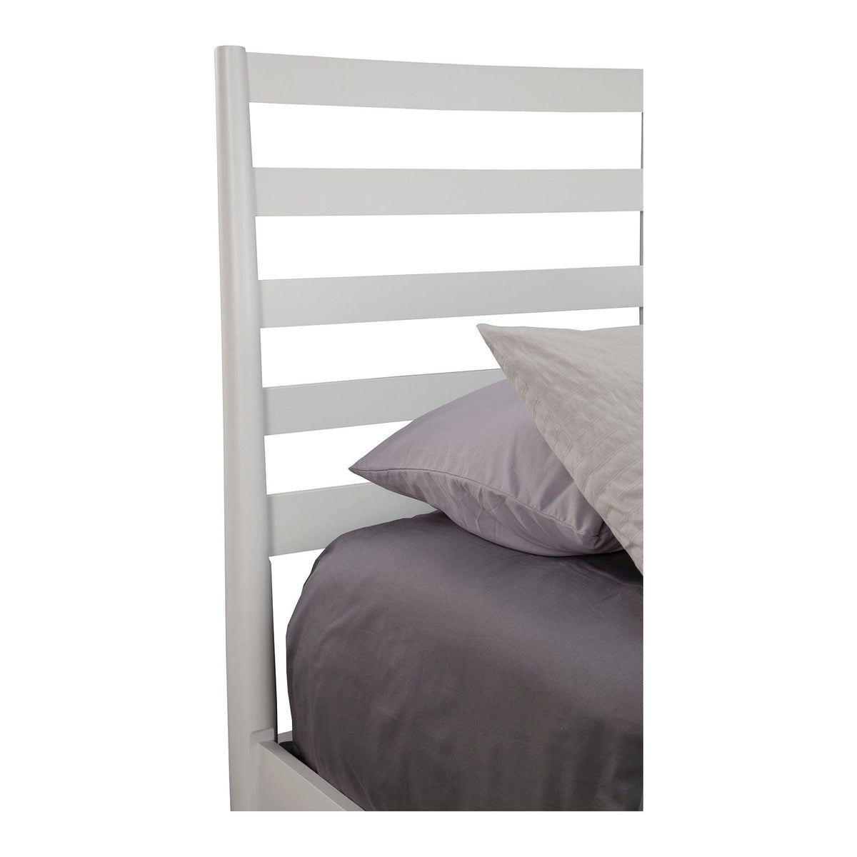 Flynn Retro California King Bed w/Slat Back Headboard, White