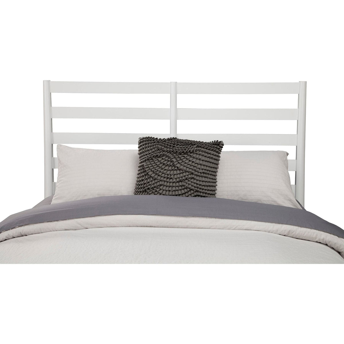 Flynn Retro Queen Bed, w/ Slat Back Headboard, White