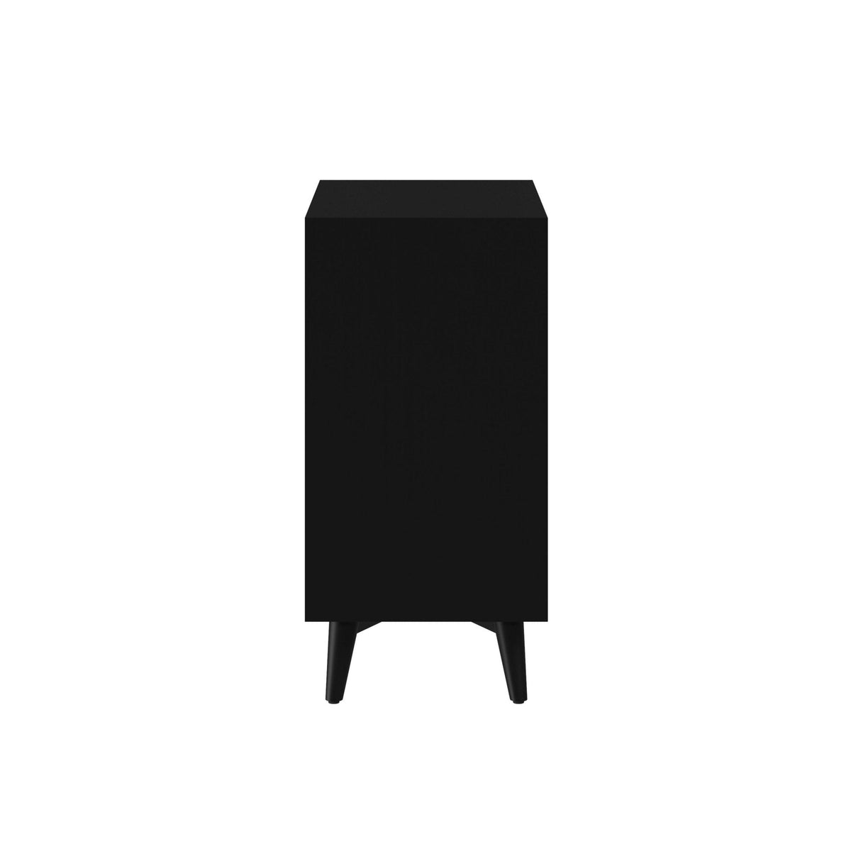 Flynn Mid Century Modern 3 Drawer Small Chest, Black
