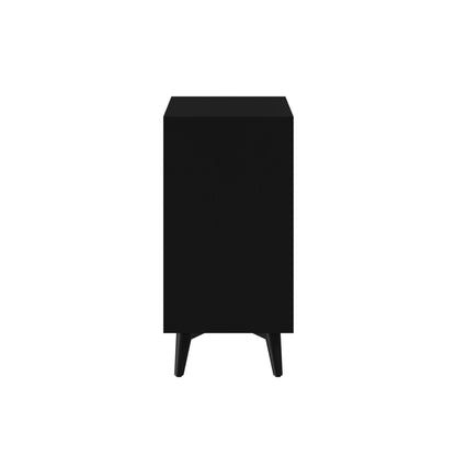 Flynn Mid Century Modern 3 Drawer Small Chest, Black