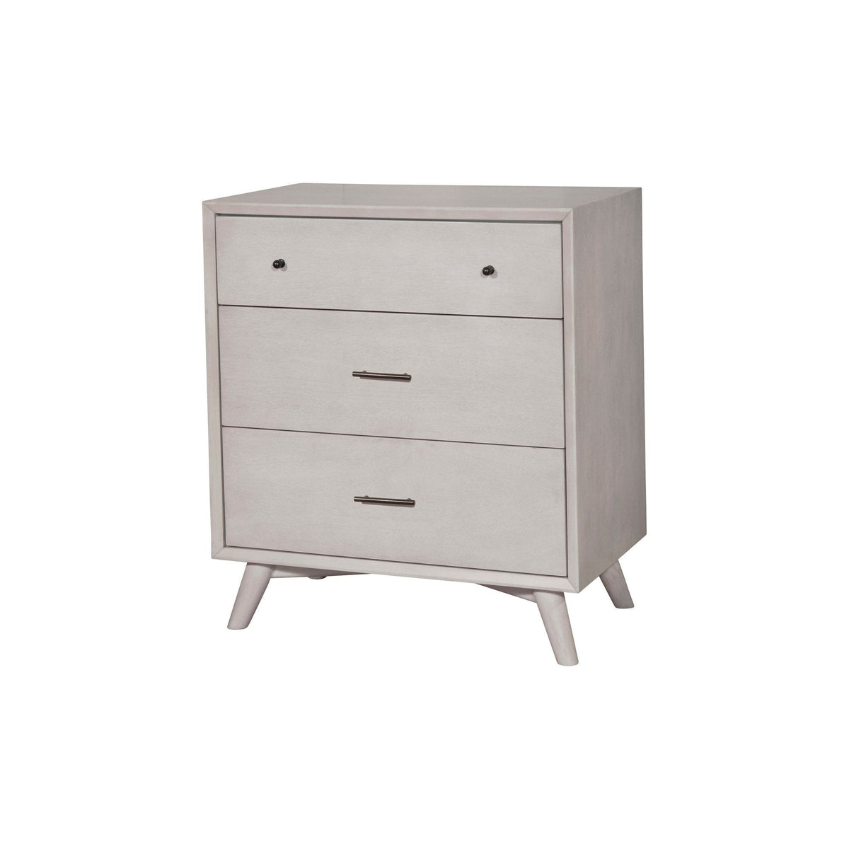 Flynn Mid Century Modern 3 Drawer Small Chest, Gray