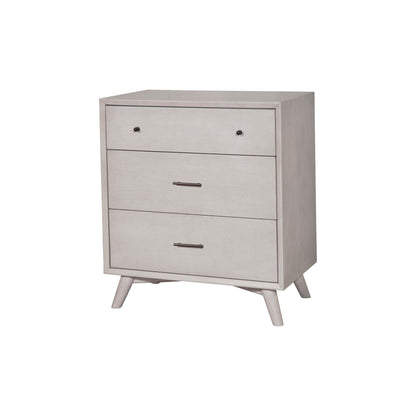 Flynn Mid Century Modern 3 Drawer Small Chest, Gray