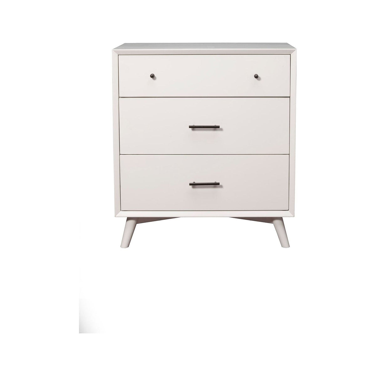 Flynn Mid Century Modern 3 Drawer Small Chest, White