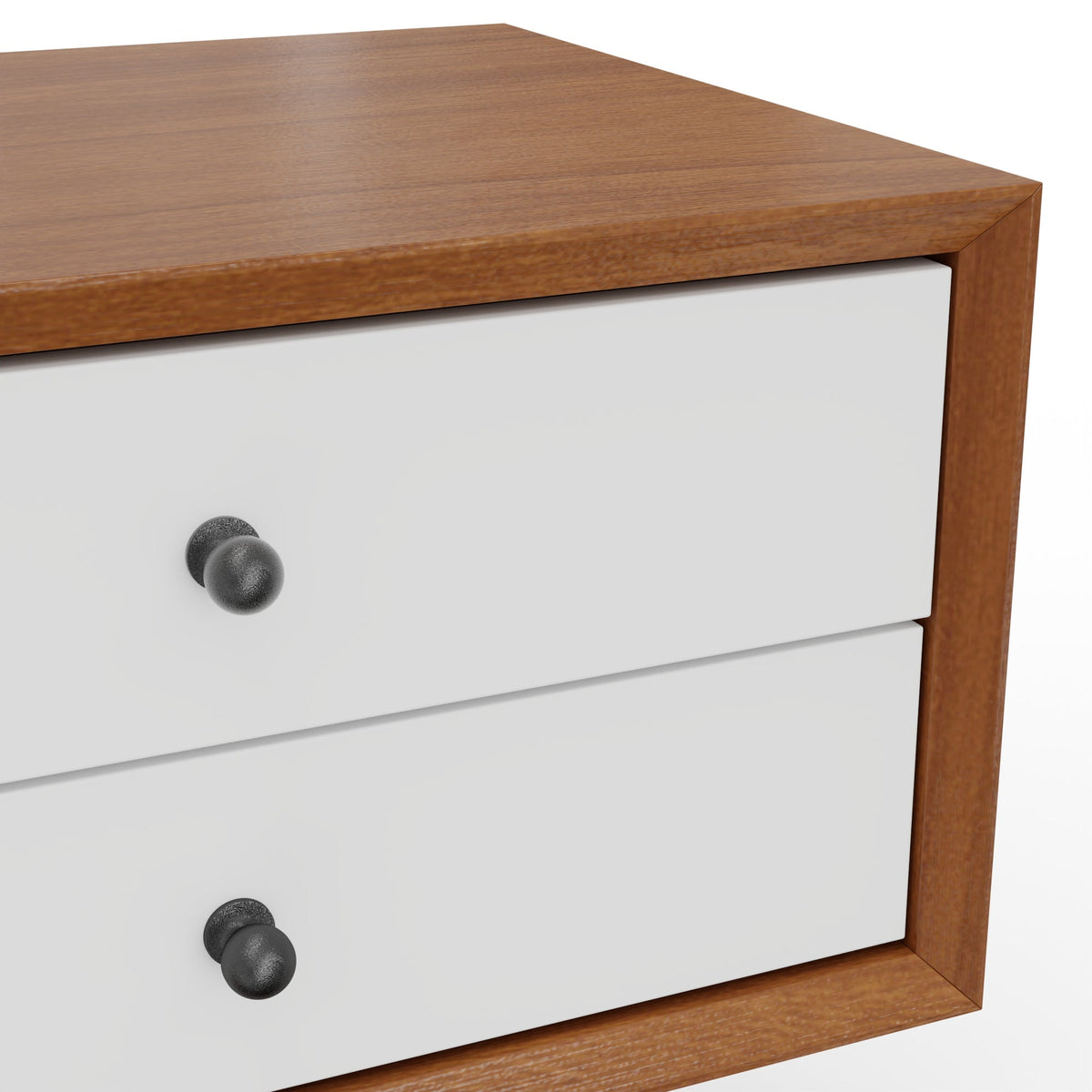 Flynn Small Nightstand, Chestnut & White
