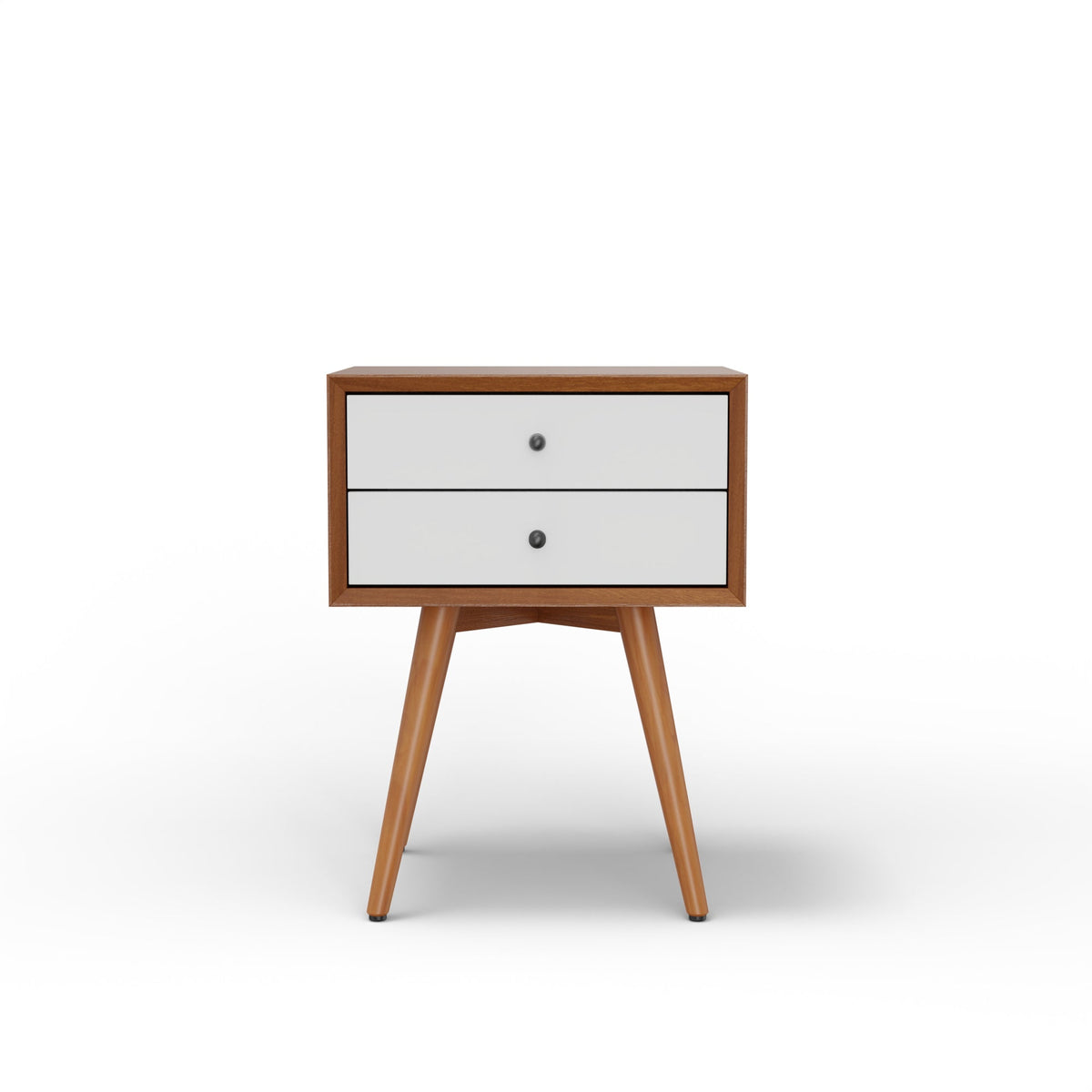 Flynn Small Nightstand, Chestnut & White