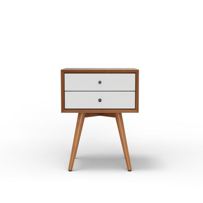 Flynn Small Nightstand, Chestnut & White