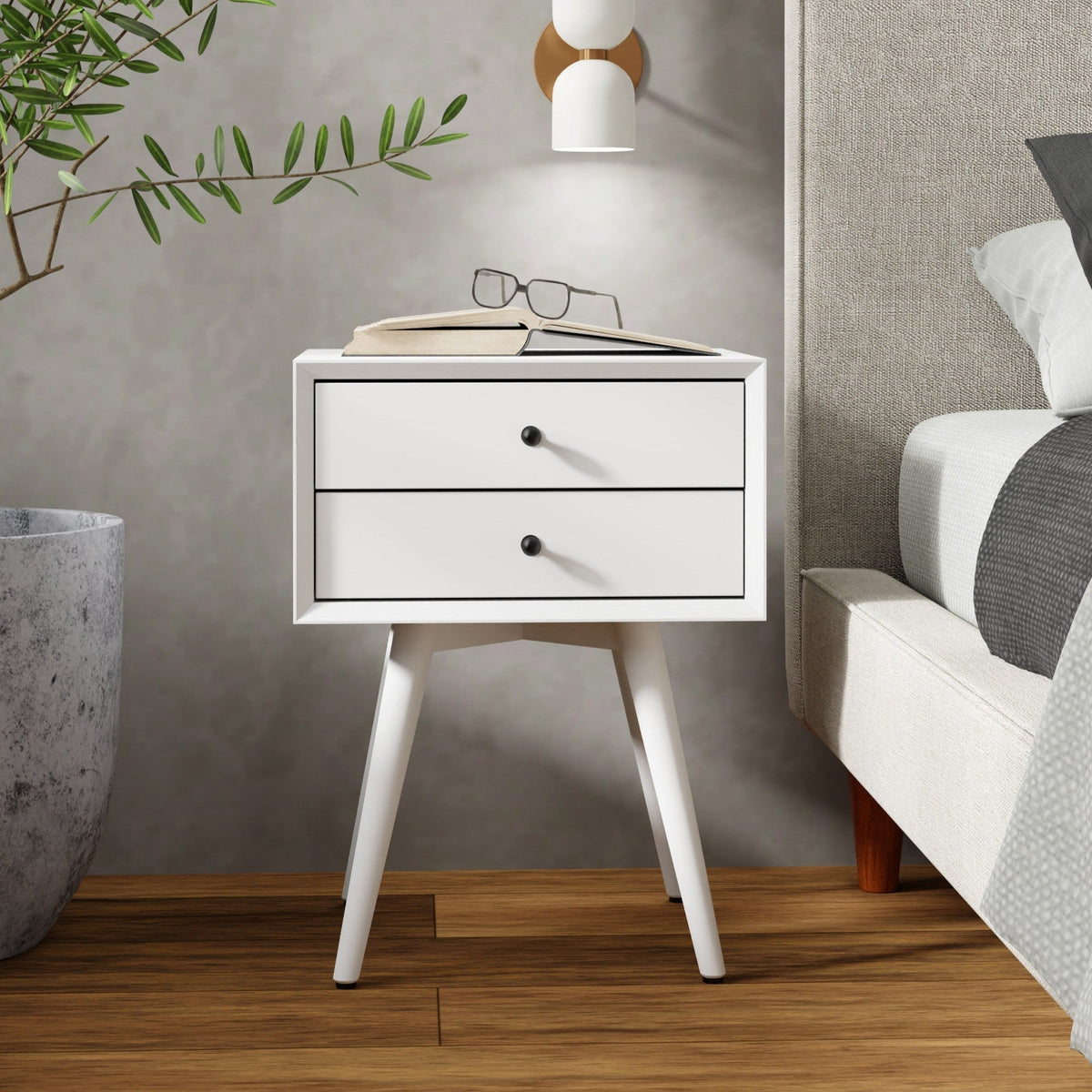 Flynn Small Nightstand, White