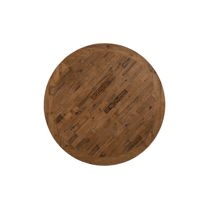 Kensington Round Solid Pine Dining Table, Reclaimed Natural