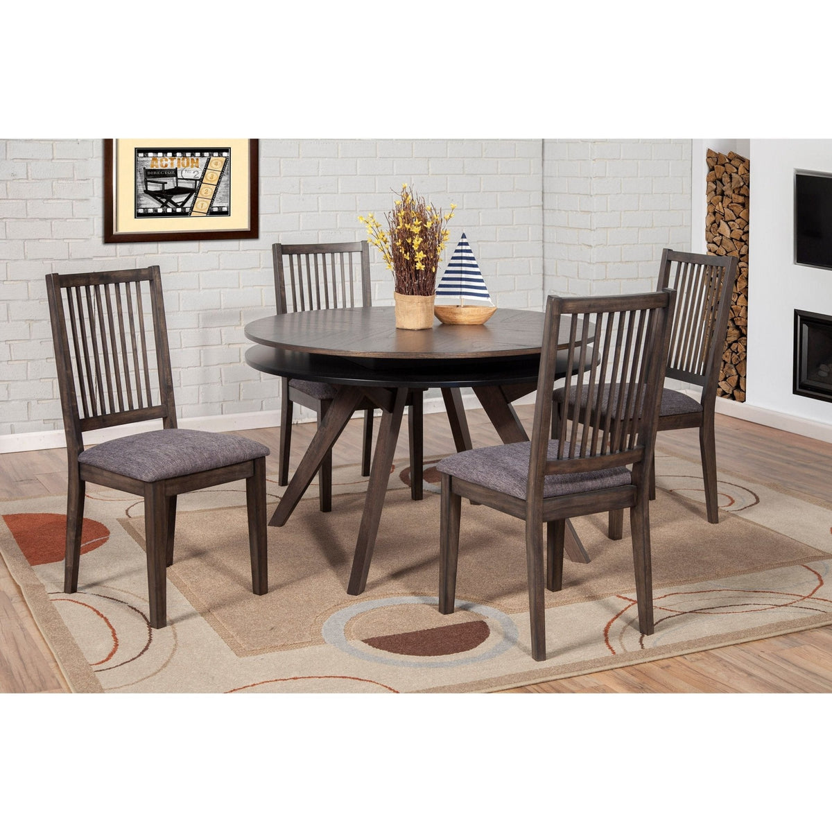 Lennox Round Dining Table, Dark Tobacco