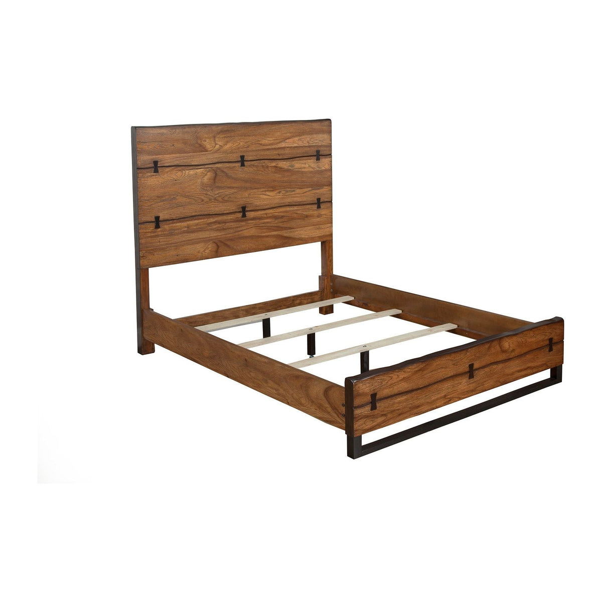 Live Edge Standard King Panel Bed, Tobacco