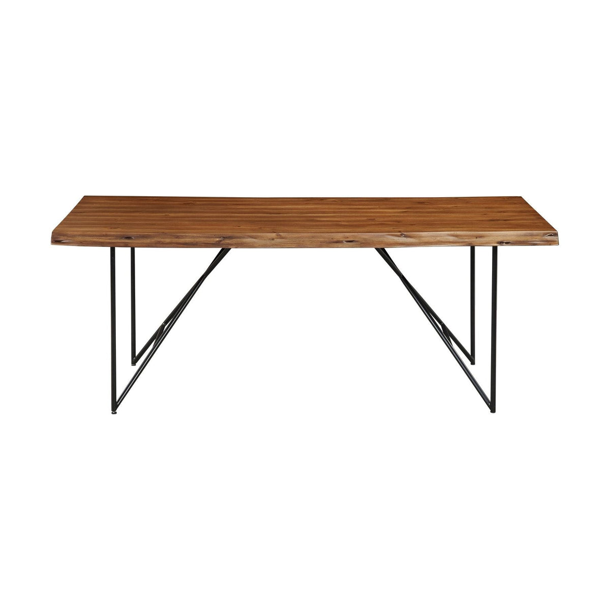 Live Edge Solid Wood Dining Table, Light Walnut