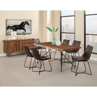 Live Edge Solid Wood Dining Table, Light Walnut