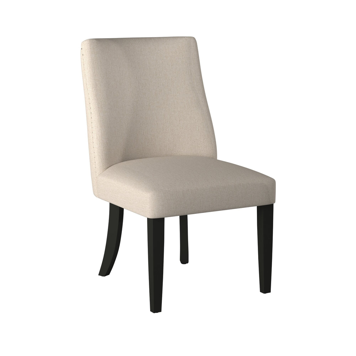 Live Edge Set of 2 Upholstered Parson Chairs, Cream/Black