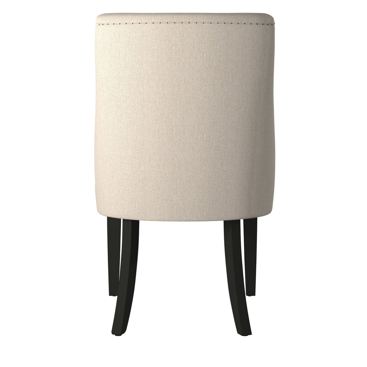 Live Edge Set of 2 Upholstered Parson Chairs, Cream/Black