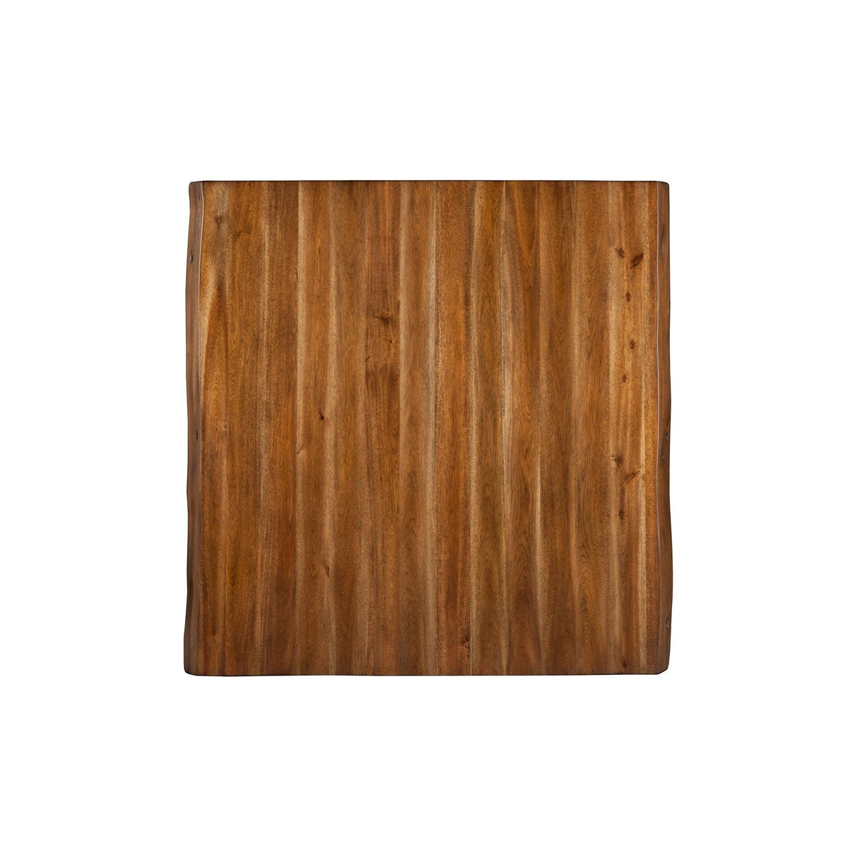 Live Edge Solid Wood Pub Table w/Metal Legs, Light Walnut