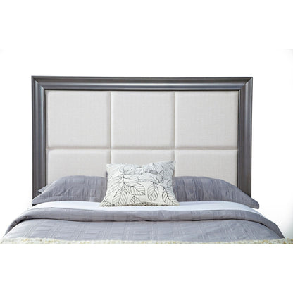 Lorraine Queen Storage Footboard Platform Bed, Dark Grey