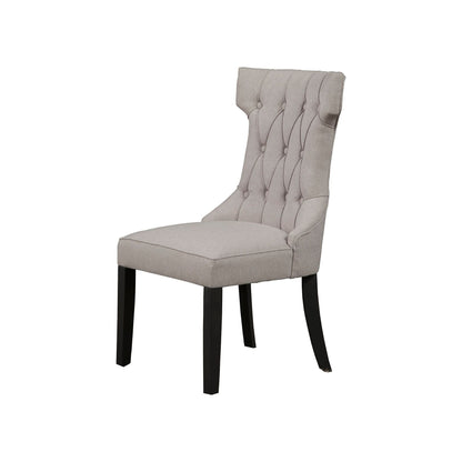 Manchester Set of 2 Upholstered Side Chairs, Light Grey/Black