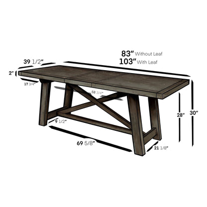 Newberry Extension Dining Table, Salvaged Grey