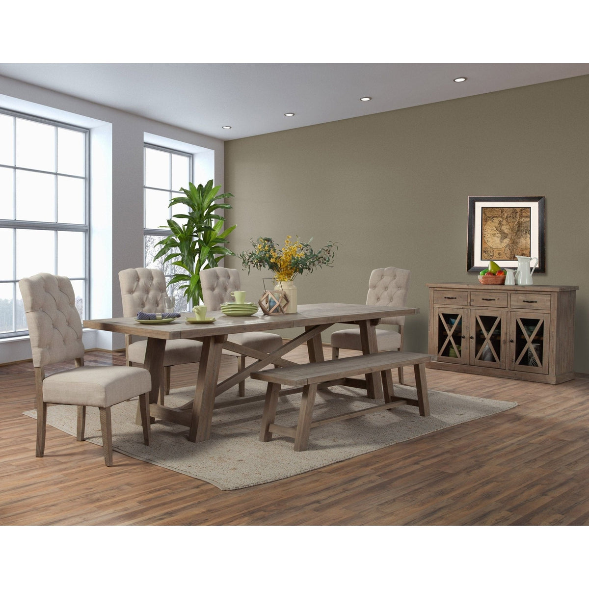 Newberry Extension Dining Table, Weathered Natural