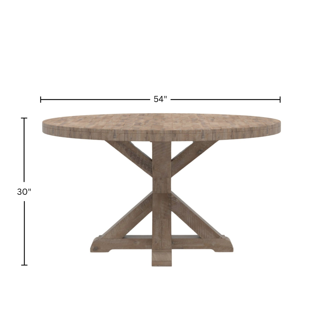 Newberry Round Dining Table, Weathered Natural