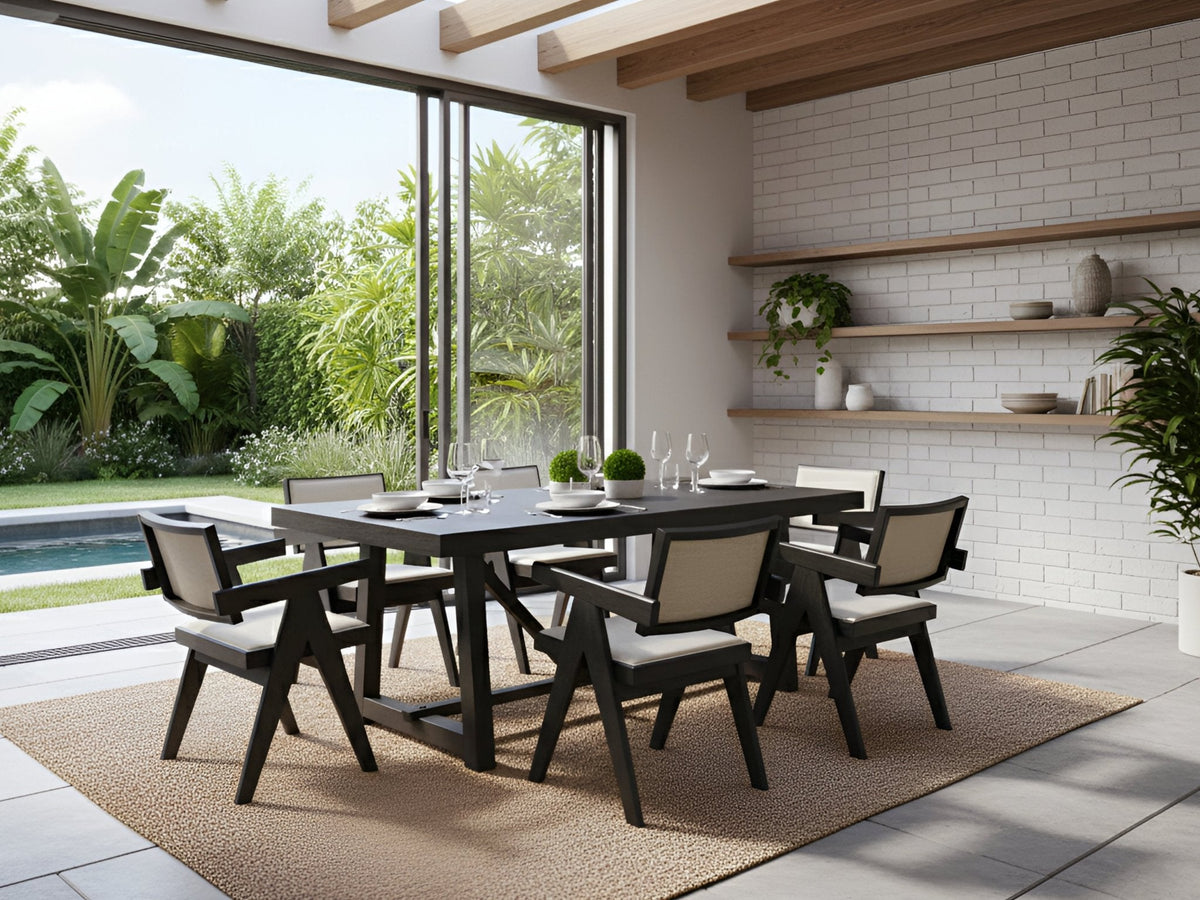 Raquel  Rectangular Dining Table, Black