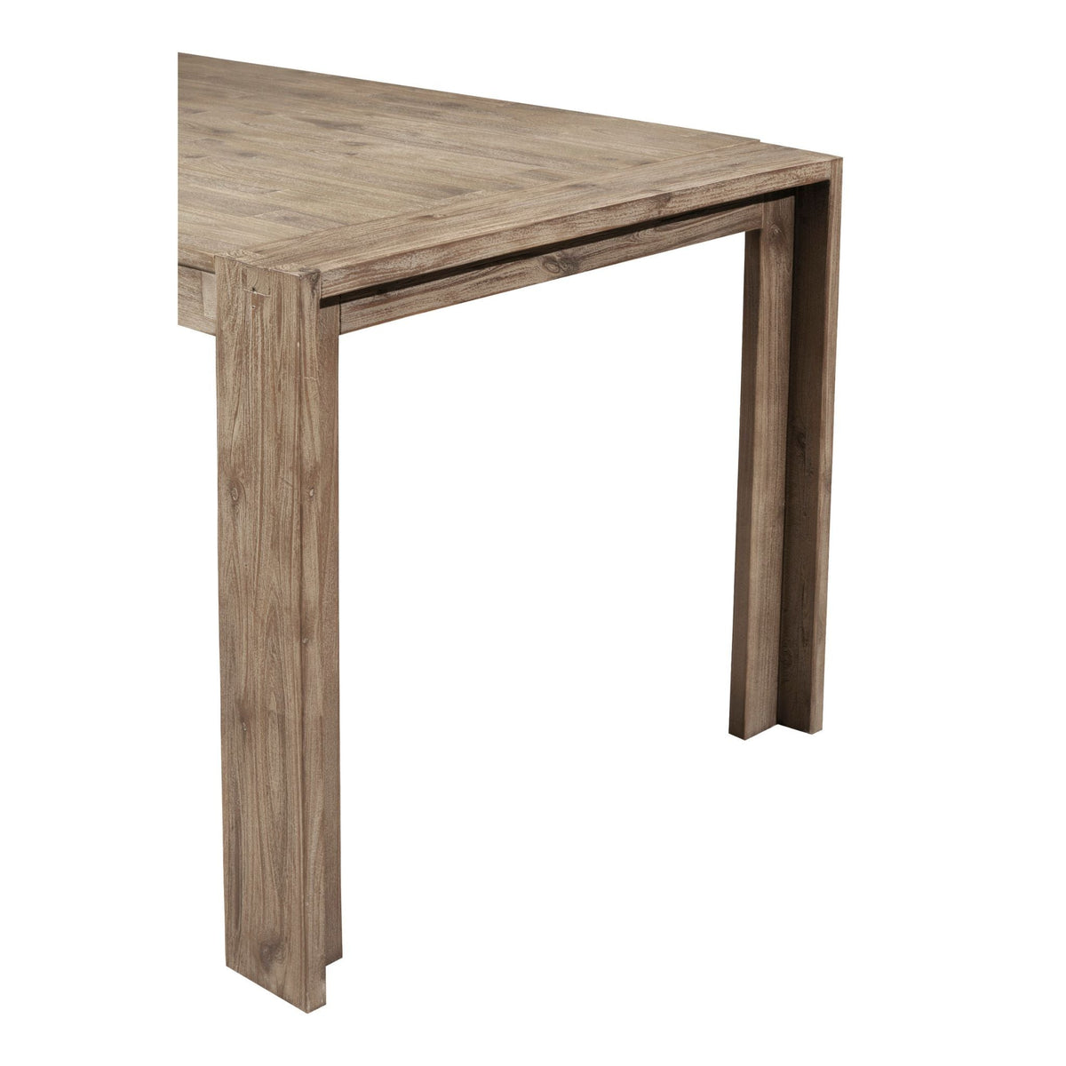 Seashore Fixed Top Dining Table, Antique Natural