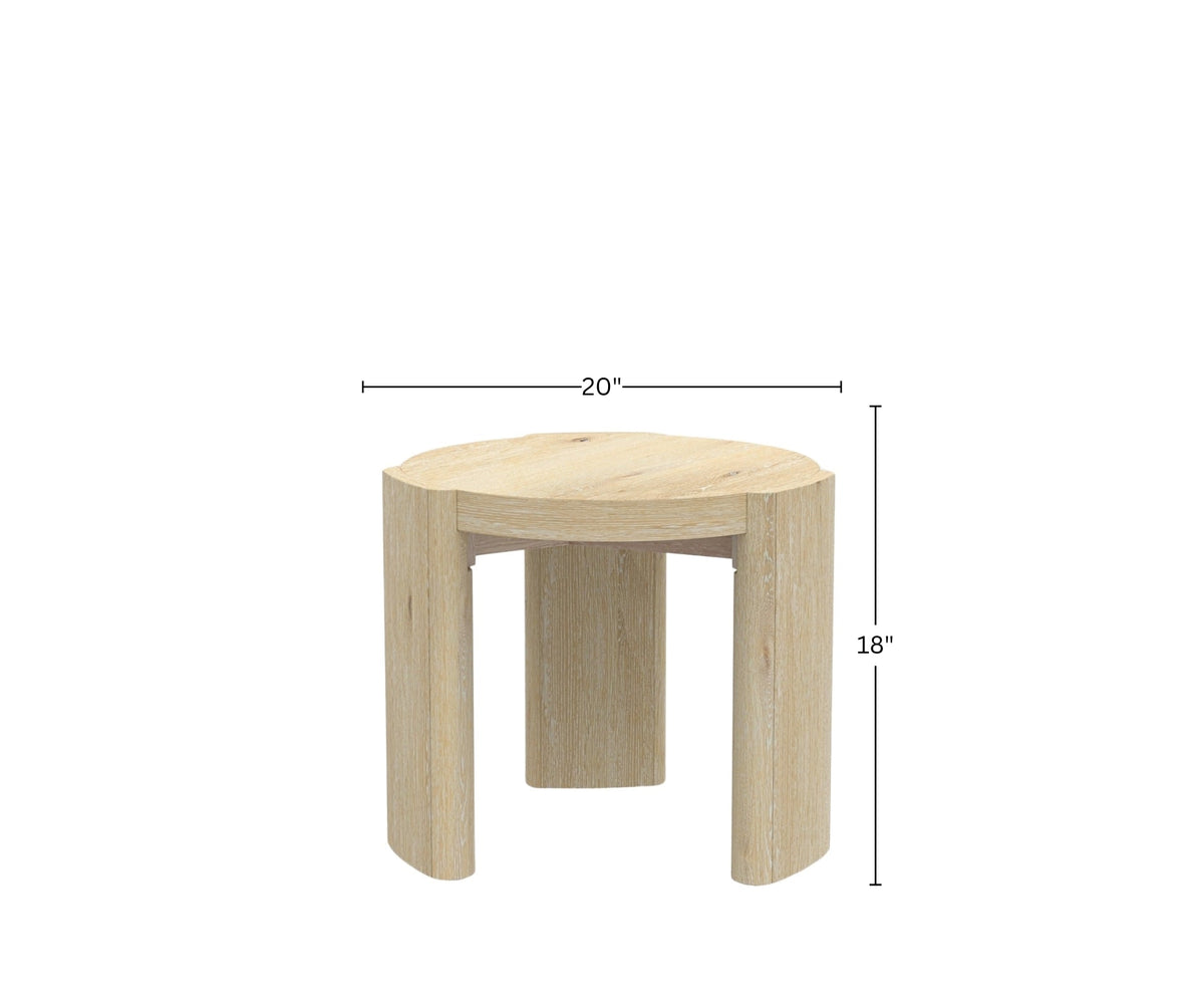 Sloane 20" Round End Table, Driftwood