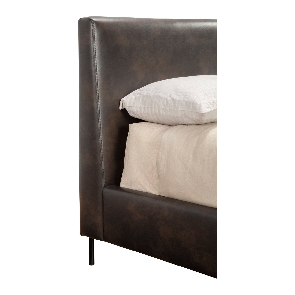 Sophia California King Faux Leather Platform Bed, Gray