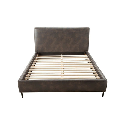 Sophia California King Faux Leather Platform Bed, Gray