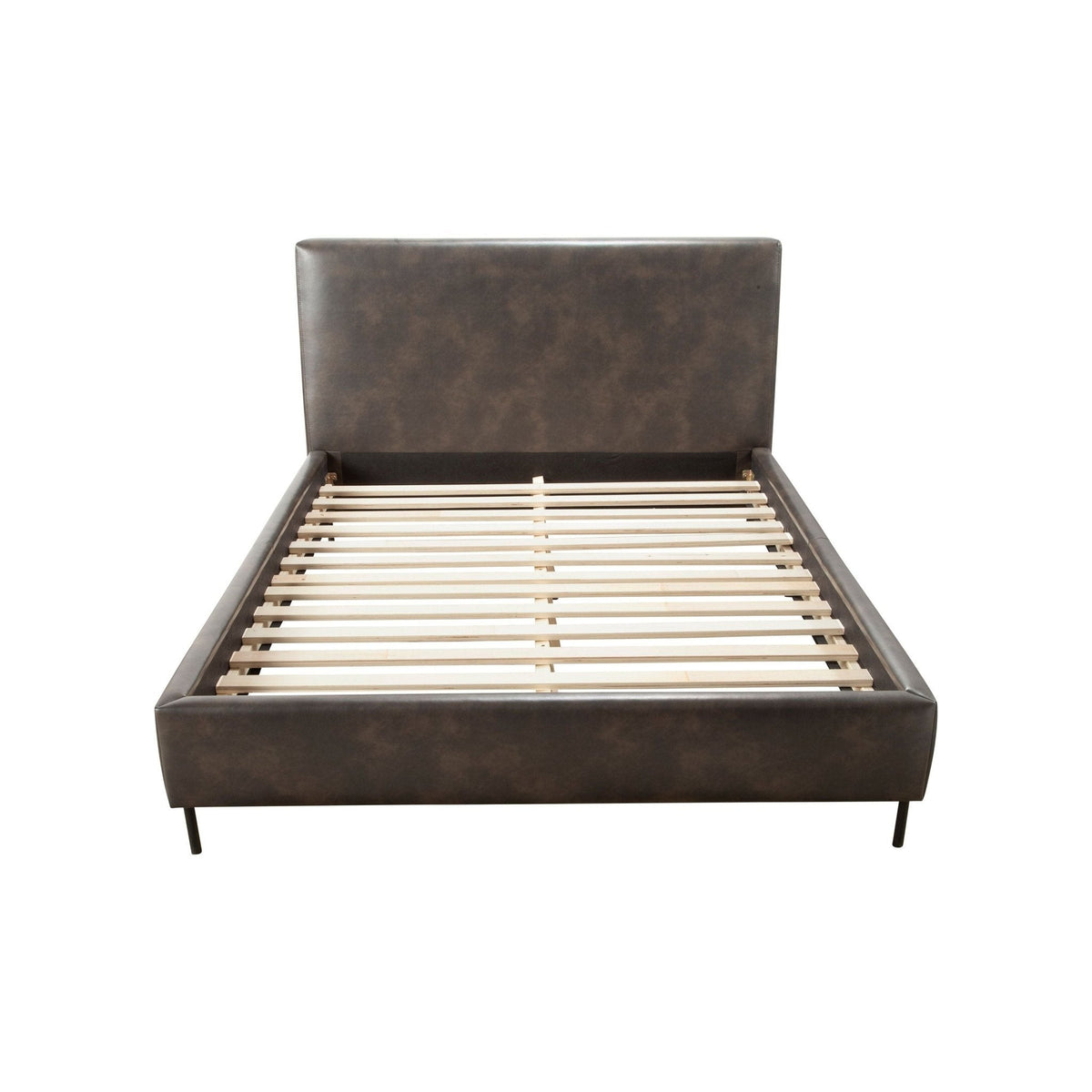 Sophia Full Faux Leather Platform Bed, Gray