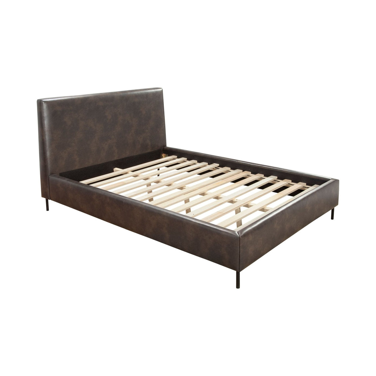 Sophia California King Faux Leather Platform Bed, Gray
